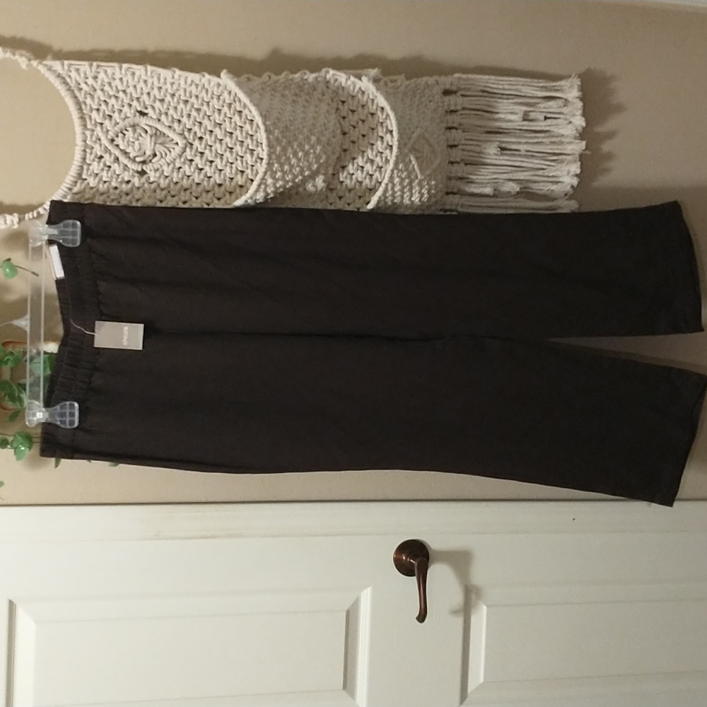 NWT! Chicos Ultimate Fit Linen Pant Brown Chico Size 1